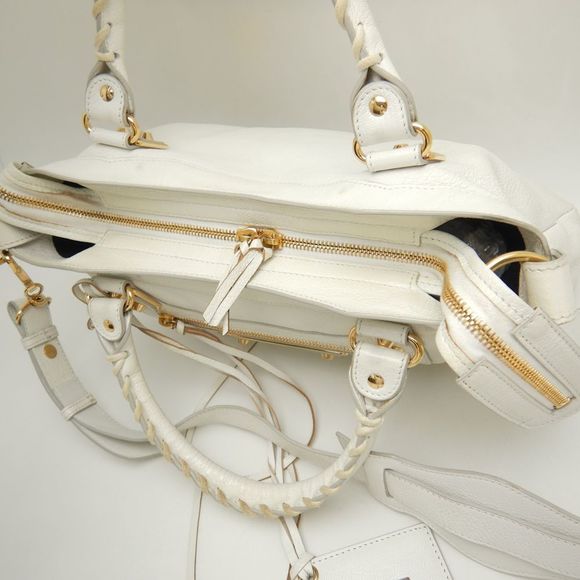 Balenciaga Classic Edge City Handbag Leather White - Picture 5 of 8